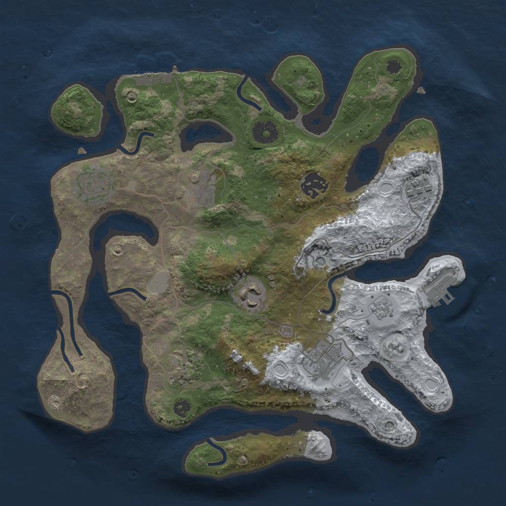 Rust Map: Procedural Map, Size: 3076, Seed: 997352007, 16 Monuments