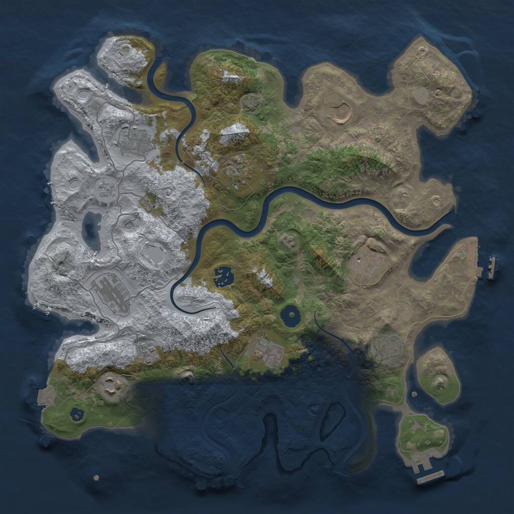 Rust Map: Procedural Map, Size: 3700, Seed: 5897949, 16 Monuments