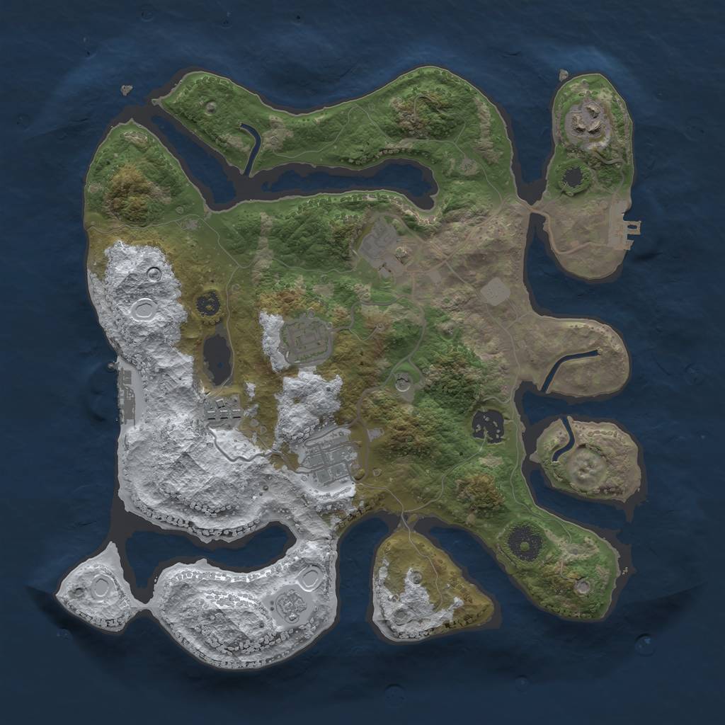 Rust Map: Procedural Map, Size: 3200, Seed: 1199245108, 15 Monuments