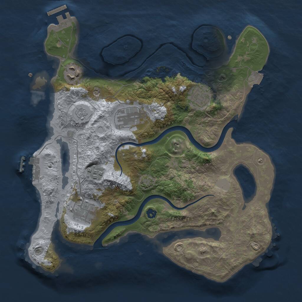 Rust Map: Procedural Map, Size: 3000, Seed: 158322166, 11 Monuments