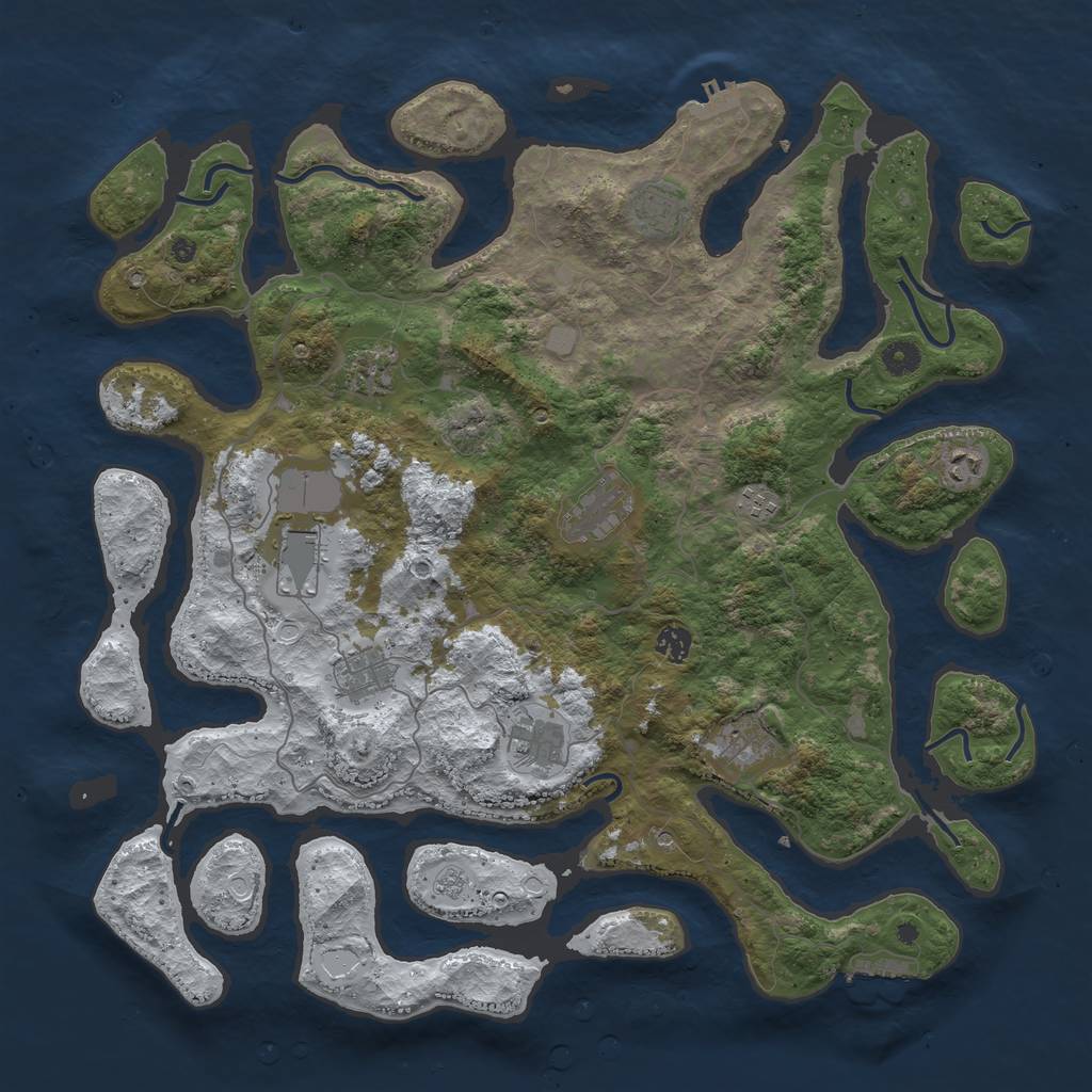 Rust Map: Procedural Map, Size: 4500, Seed: 1306894, 19 Monuments