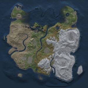 Thumbnail Rust Map: Procedural Map, Size: 3500, Seed: 2077529890, 14 Monuments