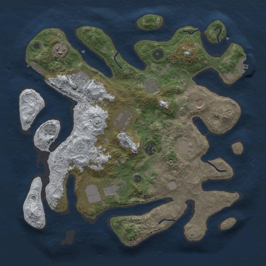 Rust Map: Procedural Map, Size: 3800, Seed: 5525862, 18 Monuments