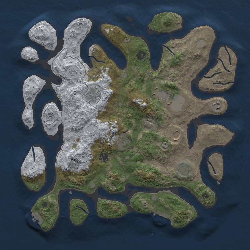 Rust Map: Procedural Map, Size: 4000, Seed: 5793471, 17 Monuments