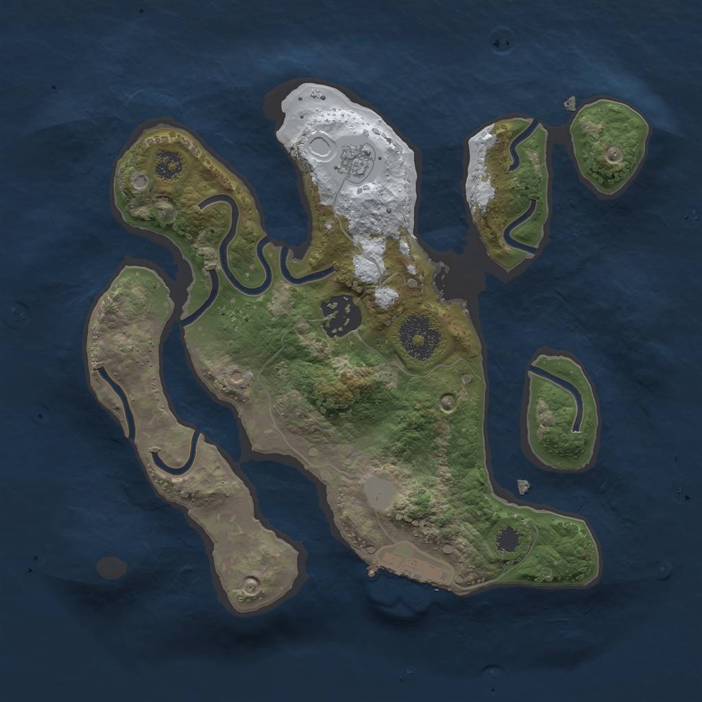 Rust Map: Procedural Map, Size: 2500, Seed: 35684916, 8 Monuments