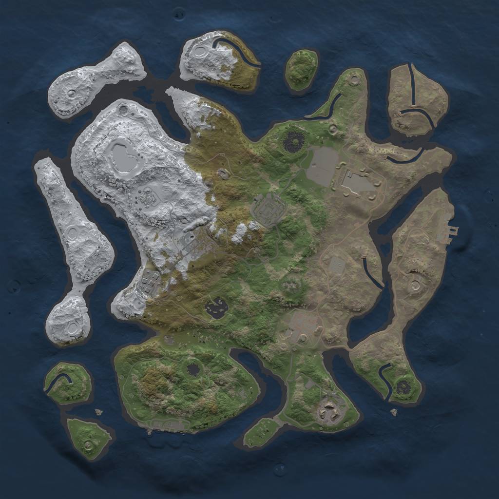 Rust Map: Procedural Map, Size: 3500, Seed: 5714503, 16 Monuments