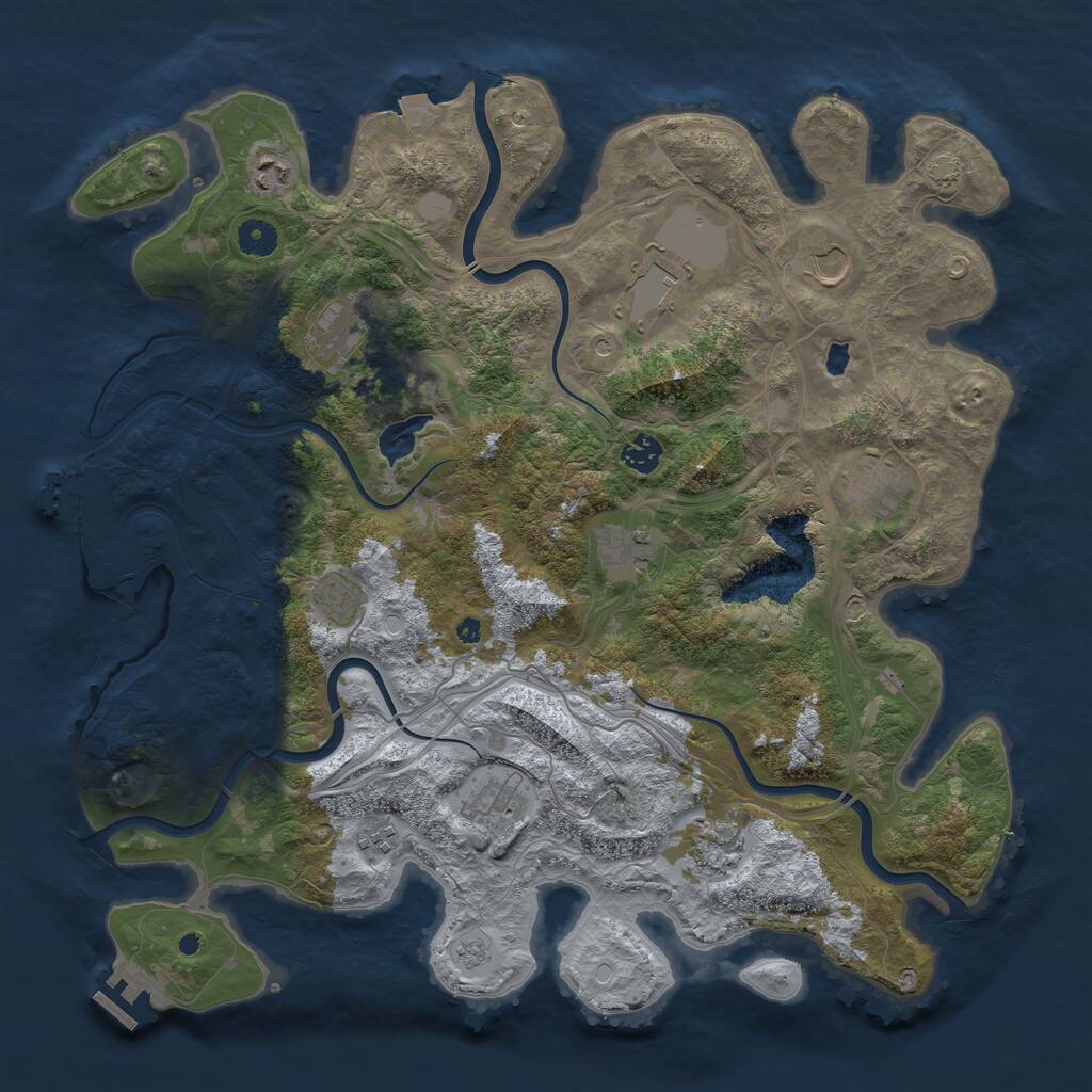 Rust Map: Procedural Map, Size: 4250, Seed: 7538645, 17 Monuments