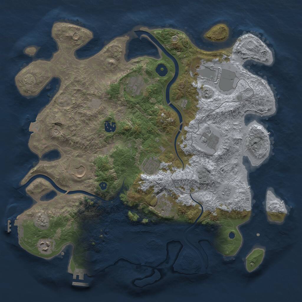 Rust Map: Procedural Map, Size: 3800, Seed: 2475722, 15 Monuments