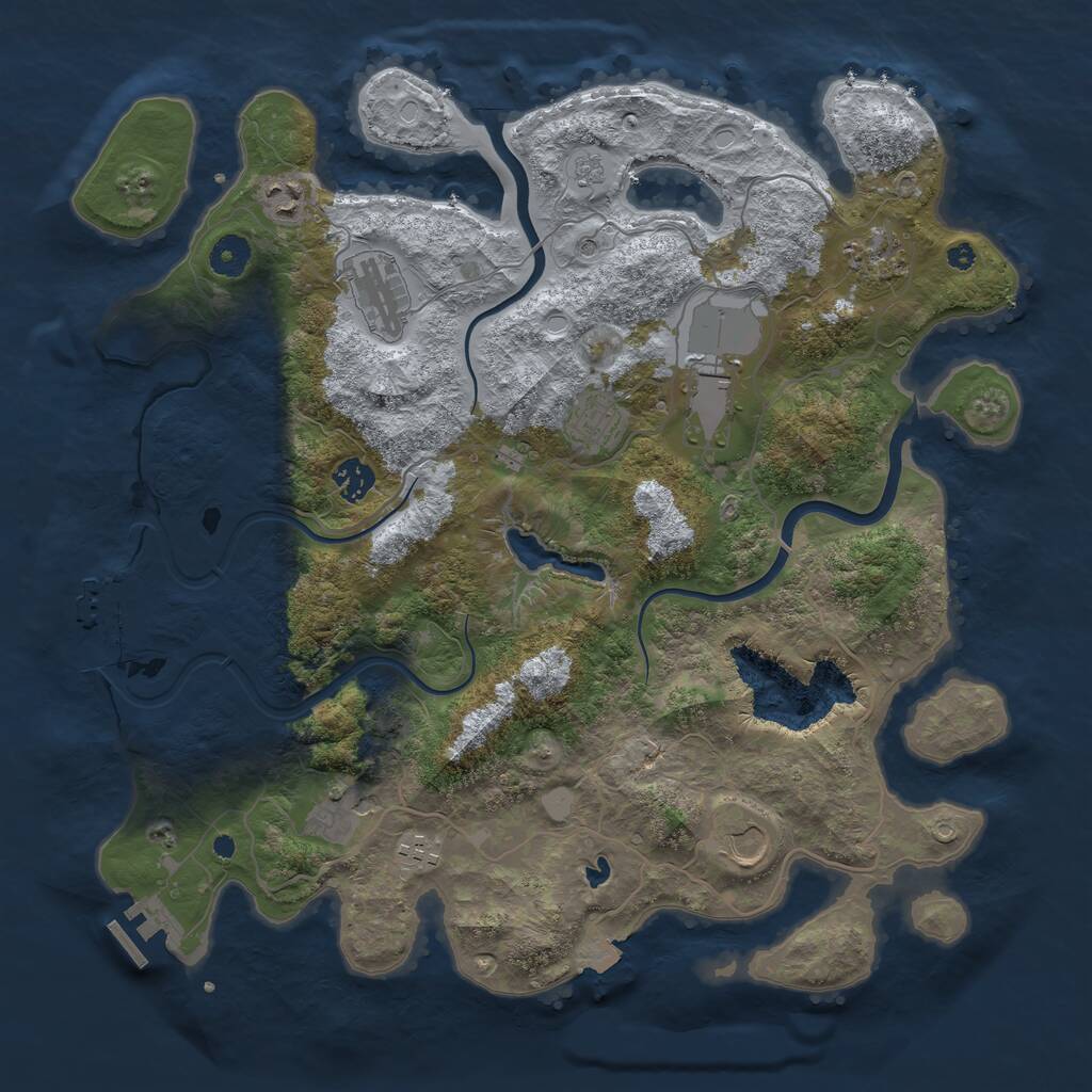 Rust Map: Procedural Map, Size: 4000, Seed: 3602984, 15 Monuments