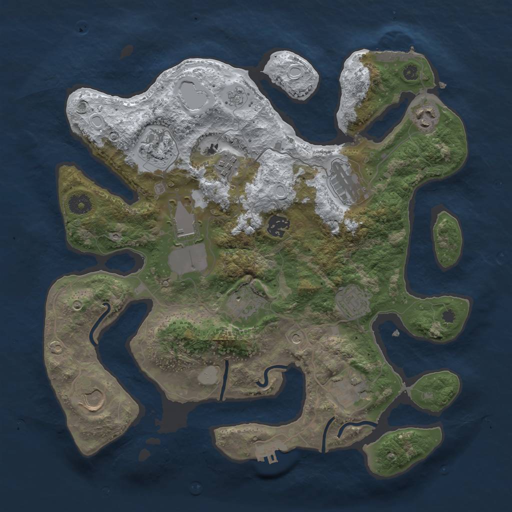 Rust Map: Procedural Map, Size: 3500, Seed: 2039645, 19 Monuments