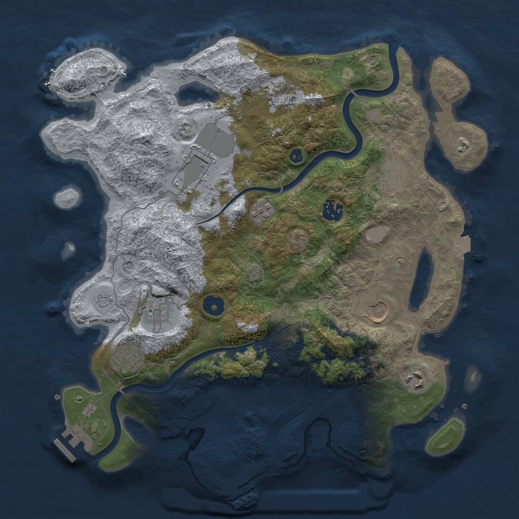 Rust Map: Procedural Map, Size: 3700, Seed: 4902537, 15 Monuments