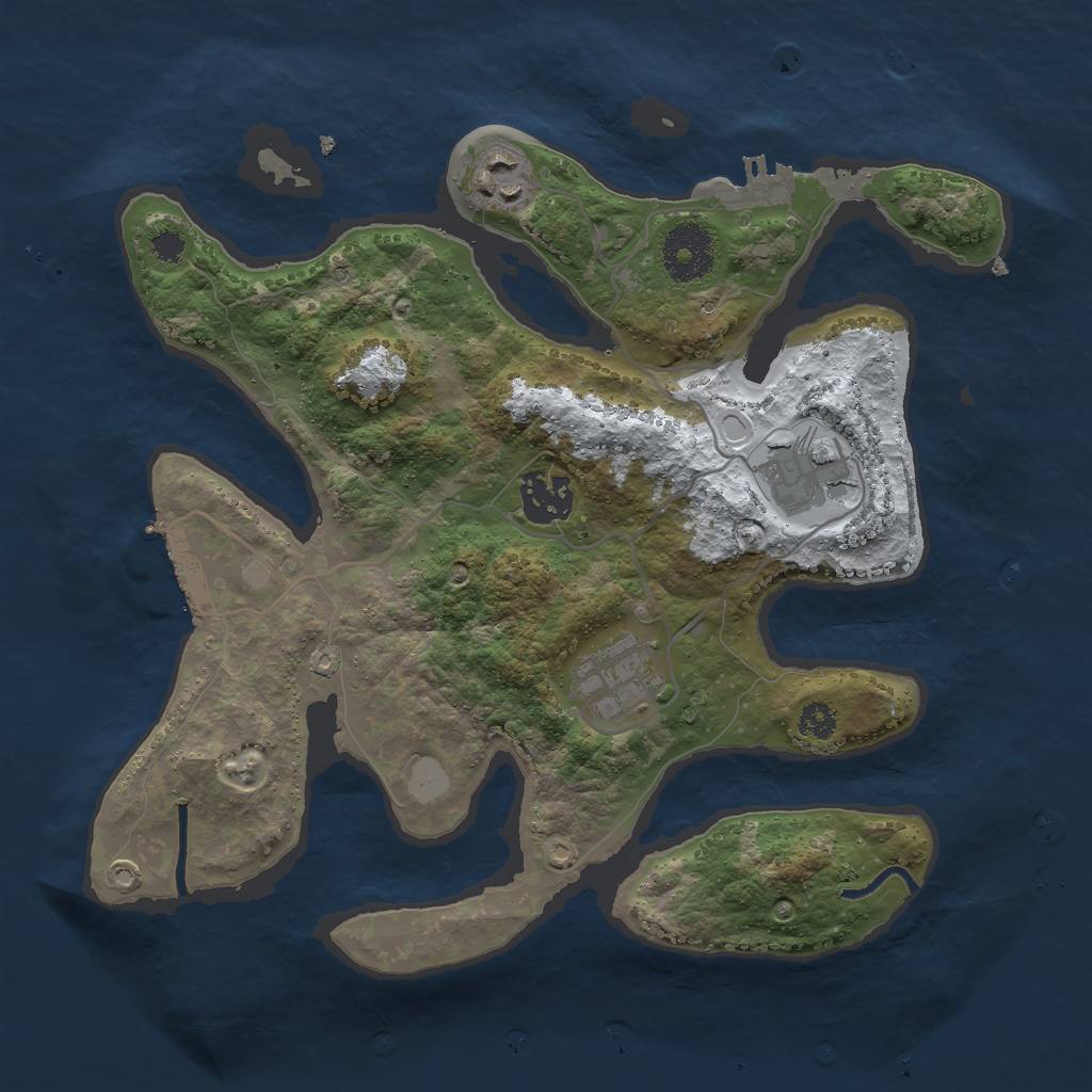 Rust Map: Procedural Map, Size: 3000, Seed: 184545, 11 Monuments