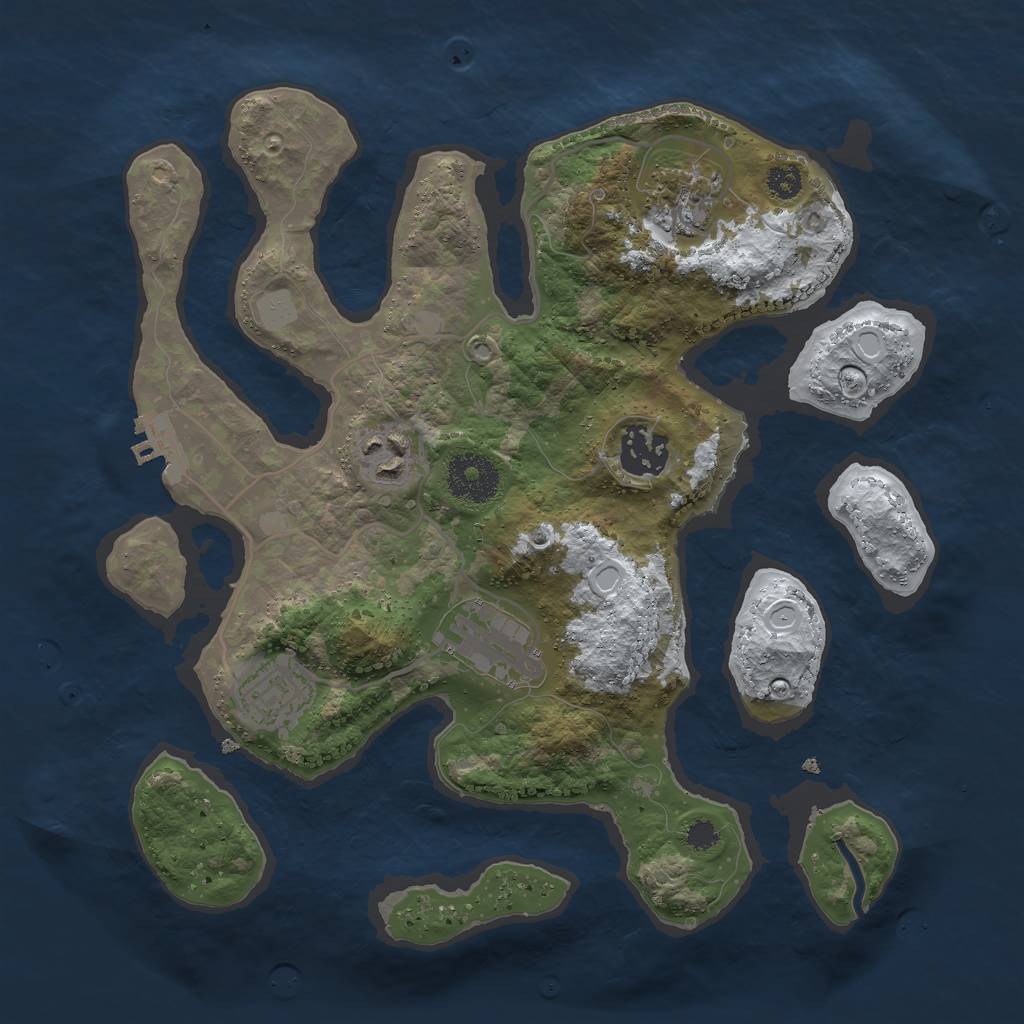 Rust Map: Procedural Map, Size: 3000, Seed: 1598021270, 11 Monuments