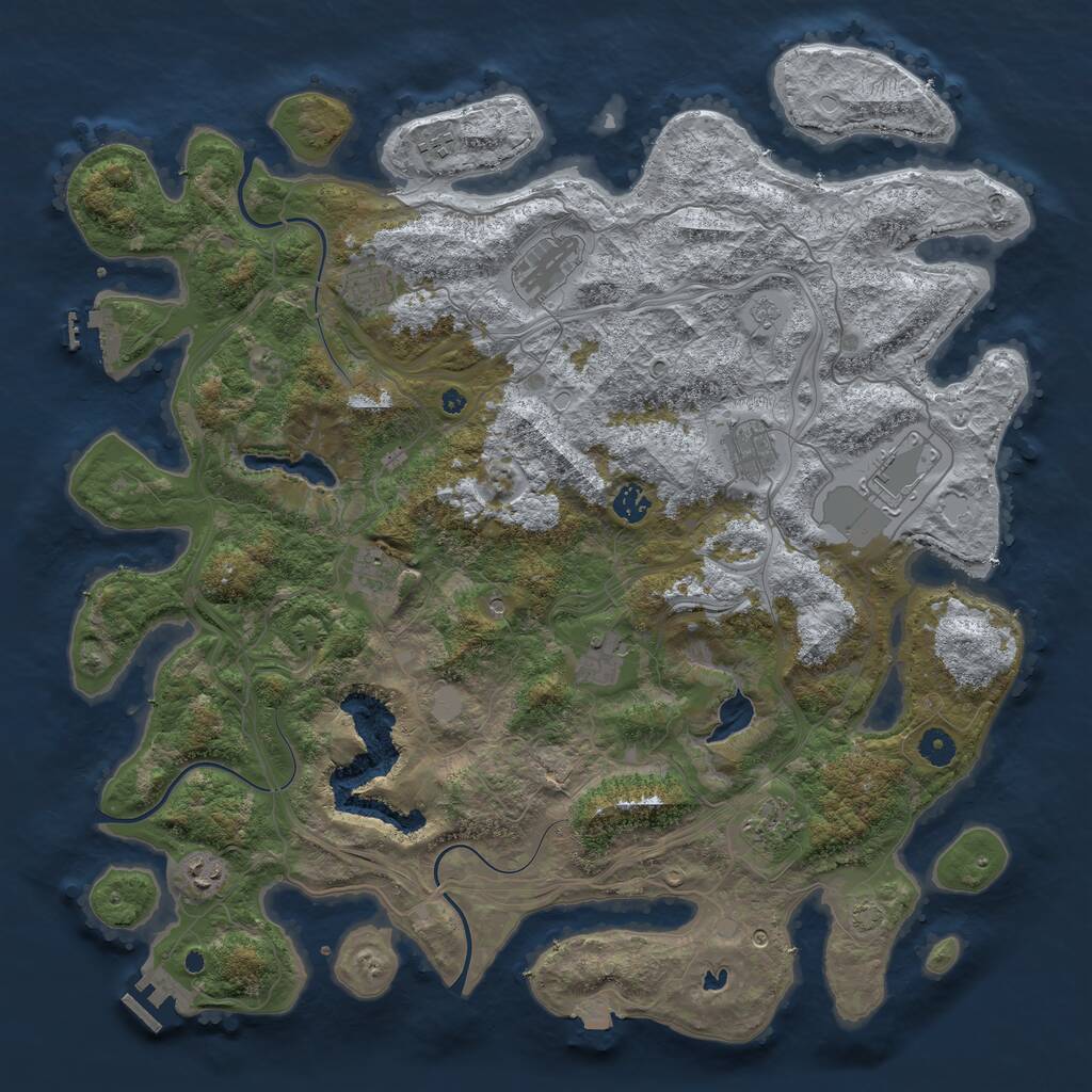 Rust Map: Procedural Map, Size: 4500, Seed: 4937984, 16 Monuments