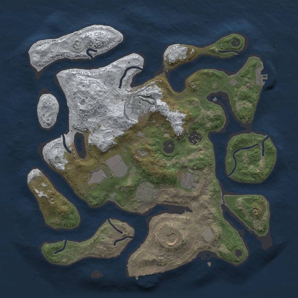 Rust Map: Procedural Map, Size: 3500, Seed: 4085440, 15 Monuments