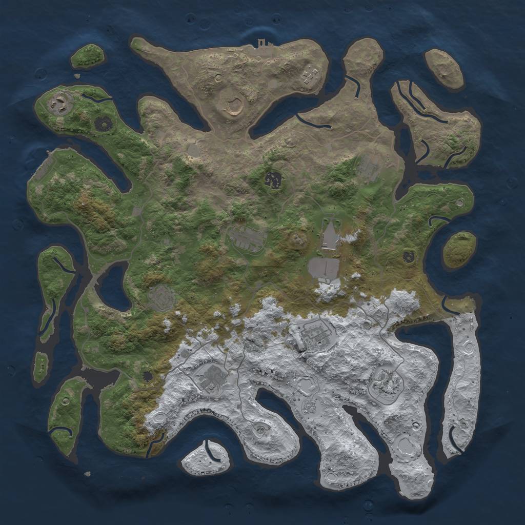 Rust Map: Procedural Map, Size: 4500, Seed: 4000071, 20 Monuments