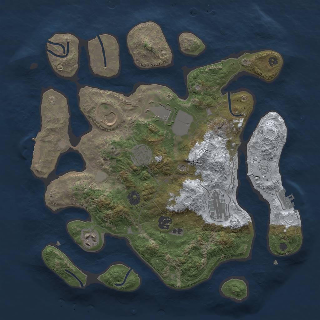 Rust Map: Procedural Map, Size: 3500, Seed: 5341312, 15 Monuments