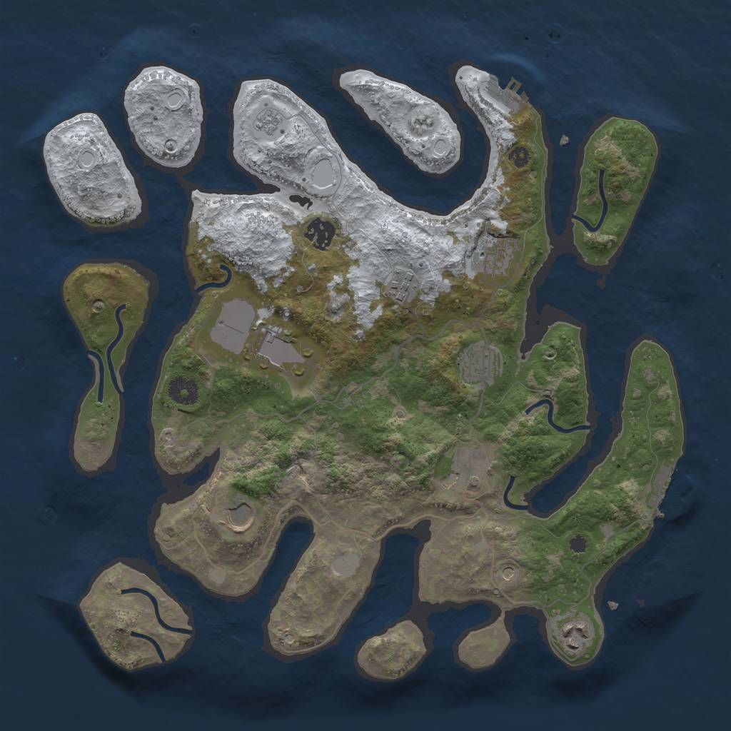 Rust Map: Procedural Map, Size: 3700, Seed: 1671375820, 17 Monuments