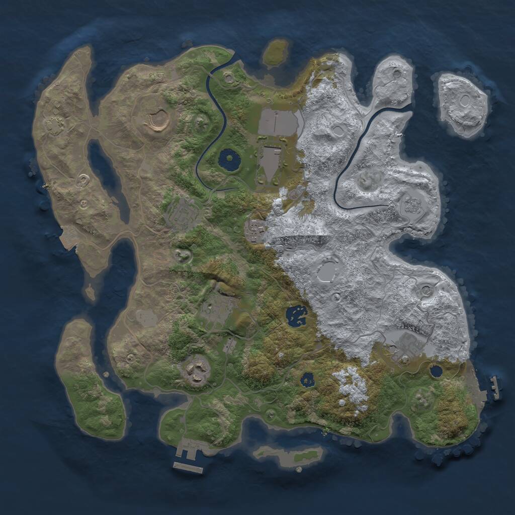 Rust Map: Procedural Map, Size: 3500, Seed: 1079999, 14 Monuments