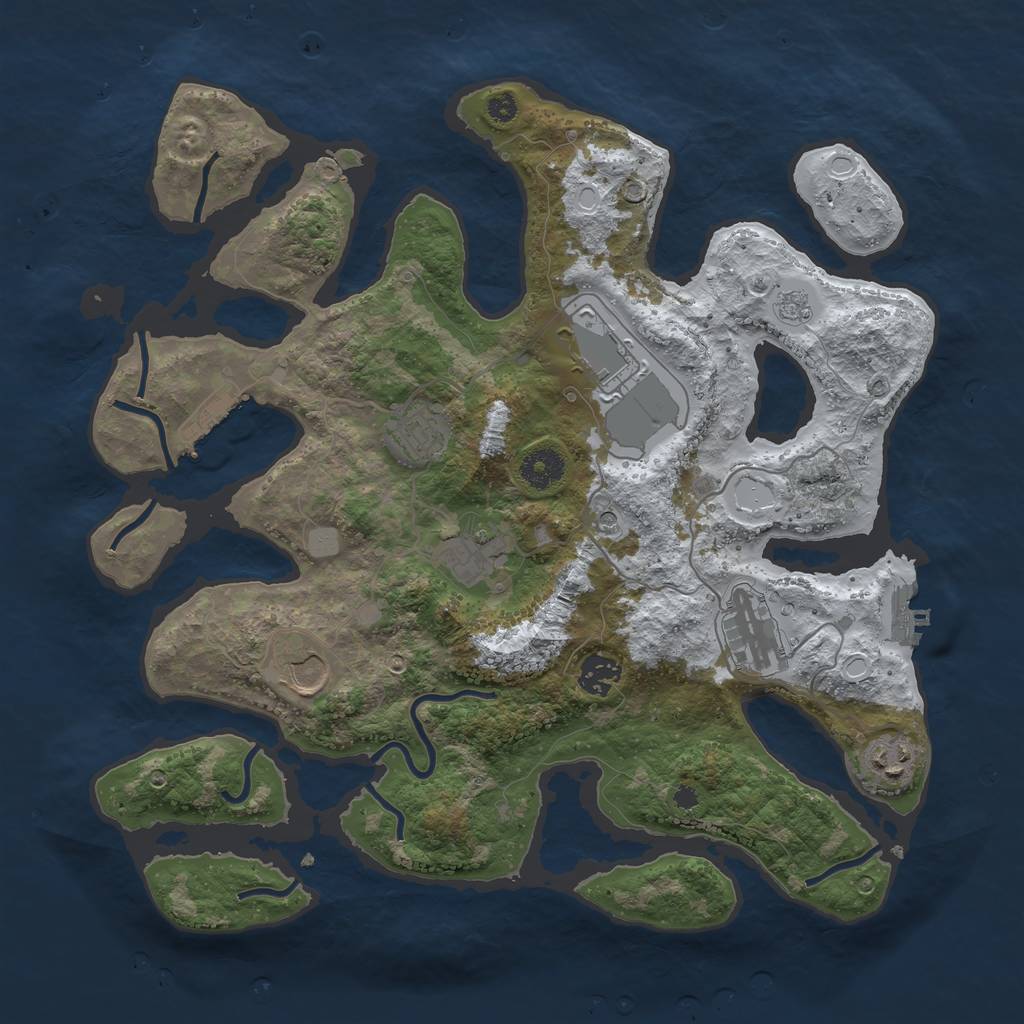 Rust Map: Procedural Map, Size: 3700, Seed: 562477086, 16 Monuments