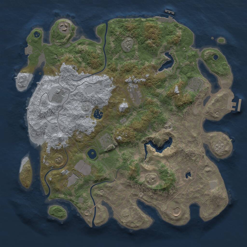 Rust Map: Procedural Map, Size: 4002, Seed: 2, 15 Monuments