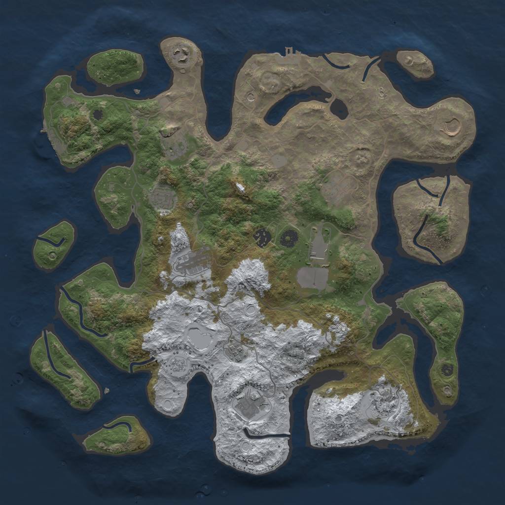 Rust Map: Procedural Map, Size: 4250, Seed: 661128344, 20 Monuments