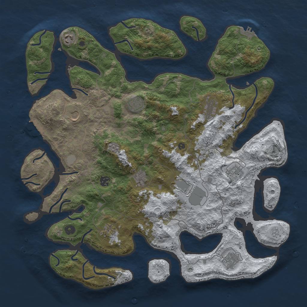 Rust Map: Procedural Map, Size: 4500, Seed: 42988926, 20 Monuments
