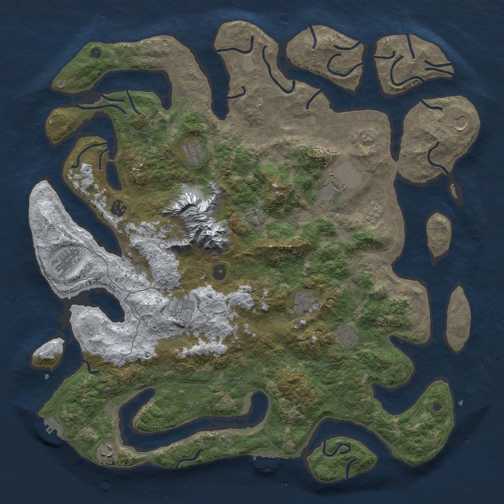 Rust Map: Procedural Map, Size: 5000, Seed: 1628523264, 19 Monuments
