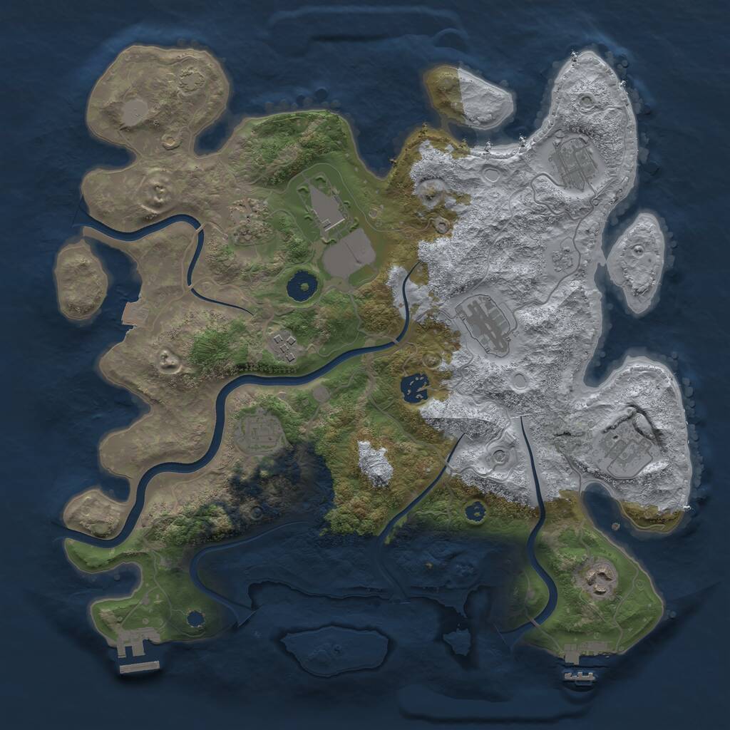 Rust Map: Procedural Map, Size: 3700, Seed: 6114502, 15 Monuments