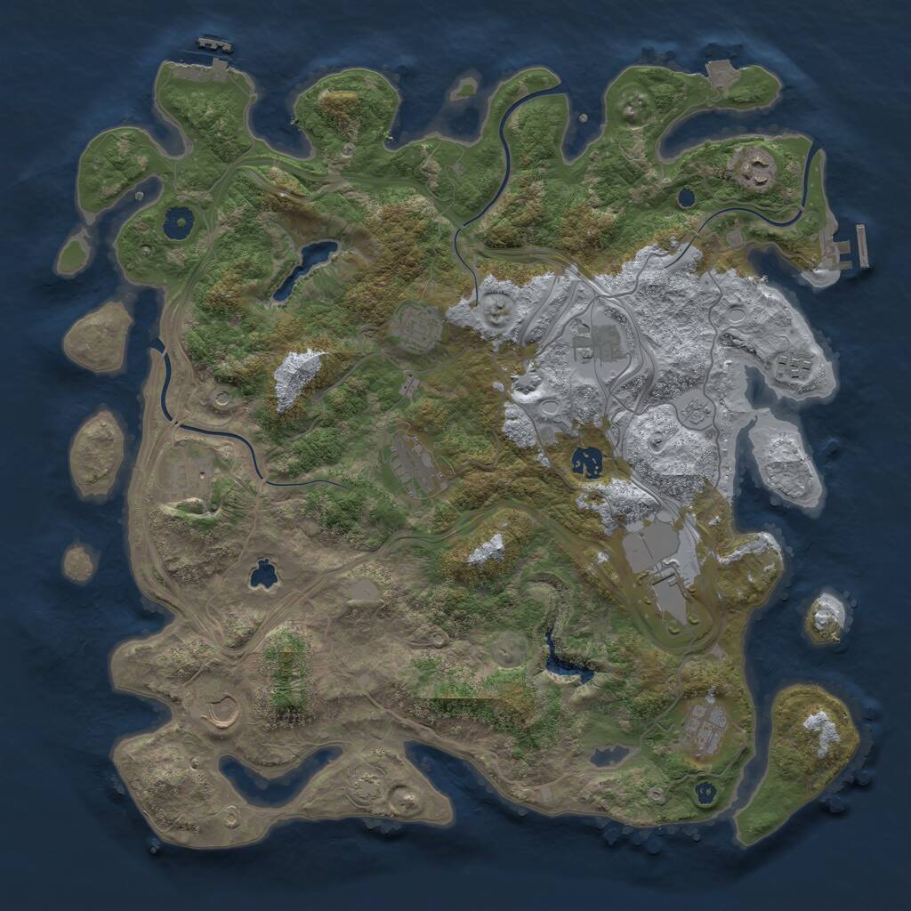 Rust Map: Procedural Map, Size: 4250, Seed: 68577537, 16 Monuments