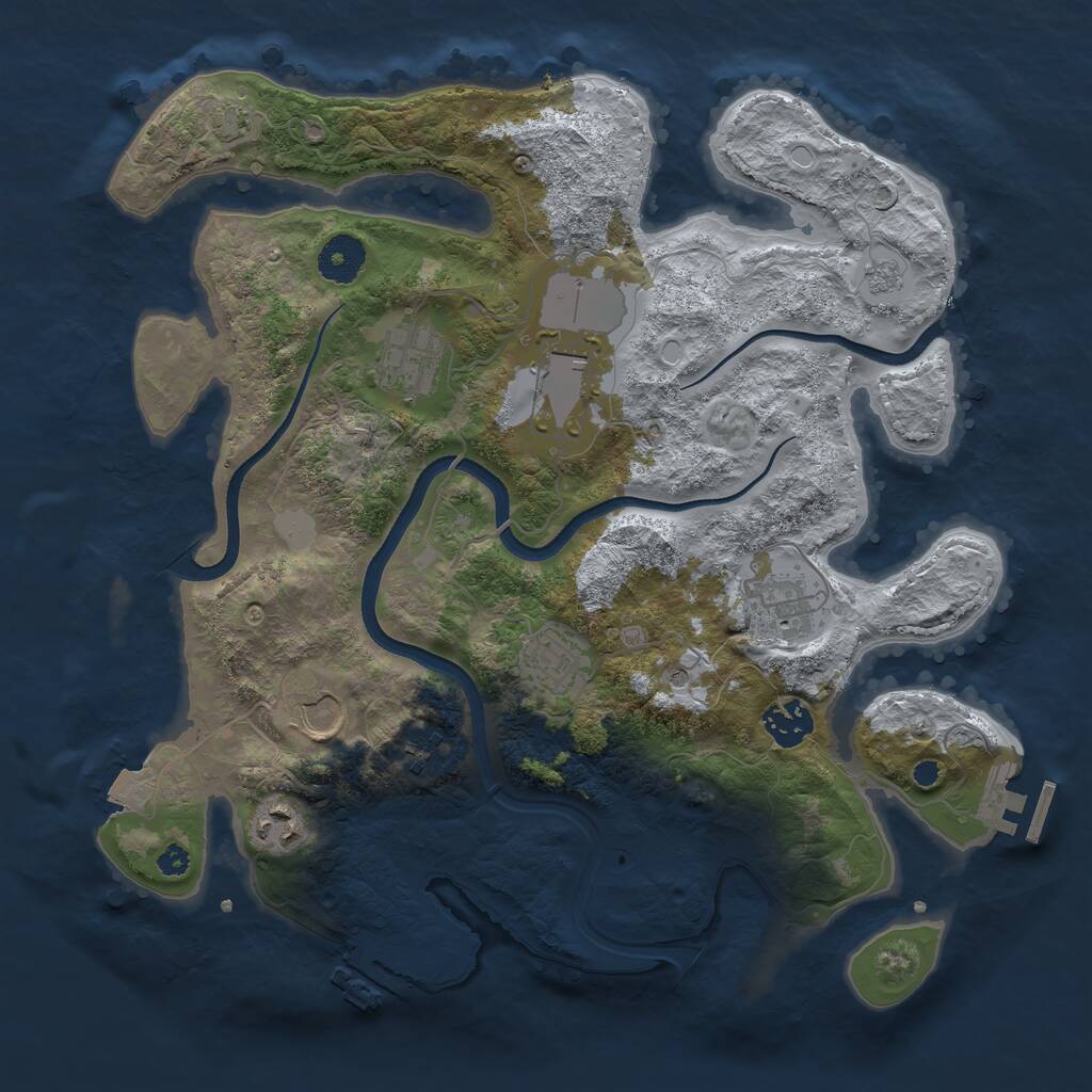 Rust Map: Procedural Map, Size: 3500, Seed: 899381, 14 Monuments
