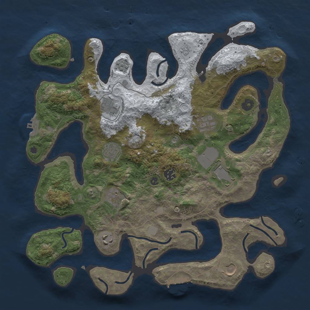 Rust Map: Procedural Map, Size: 3800, Seed: 898458, 18 Monuments