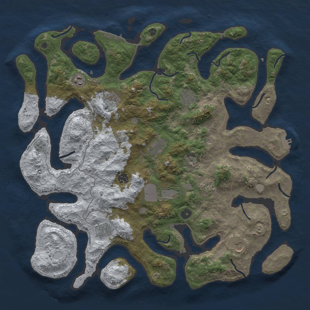 Rust Map: Procedural Map, Size: 4500, Seed: 5848736, 19 Monuments
