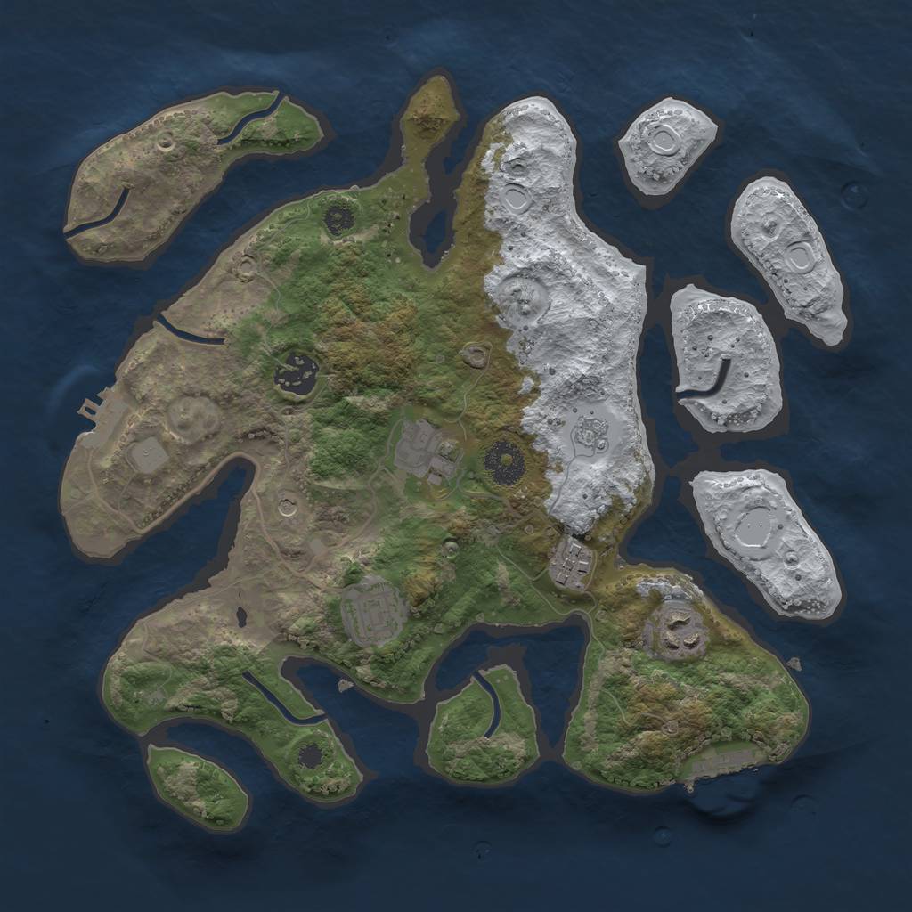 Rust Map: Procedural Map, Size: 3200, Seed: 234015105, 14 Monuments