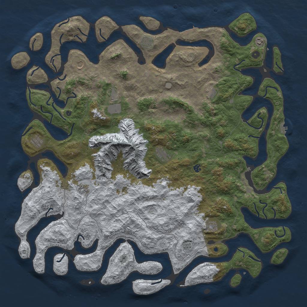 Rust Map: Procedural Map, Size: 6000, Seed: 448849, 20 Monuments