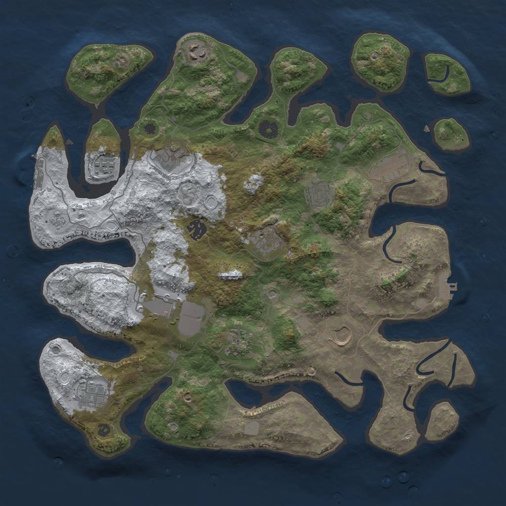 Rust Map: Procedural Map, Size: 3950, Seed: 571956188, 20 Monuments