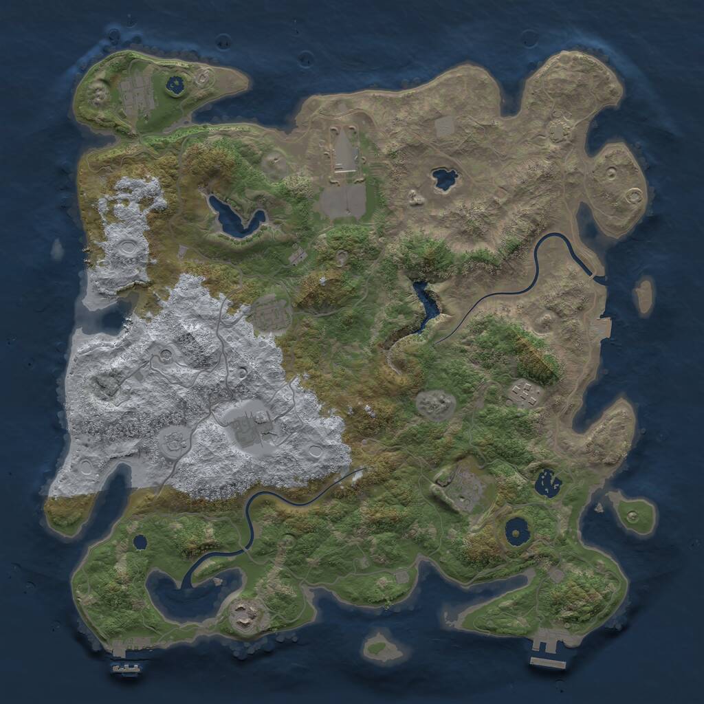 Rust Map: Procedural Map, Size: 4000, Seed: 31454174, 14 Monuments