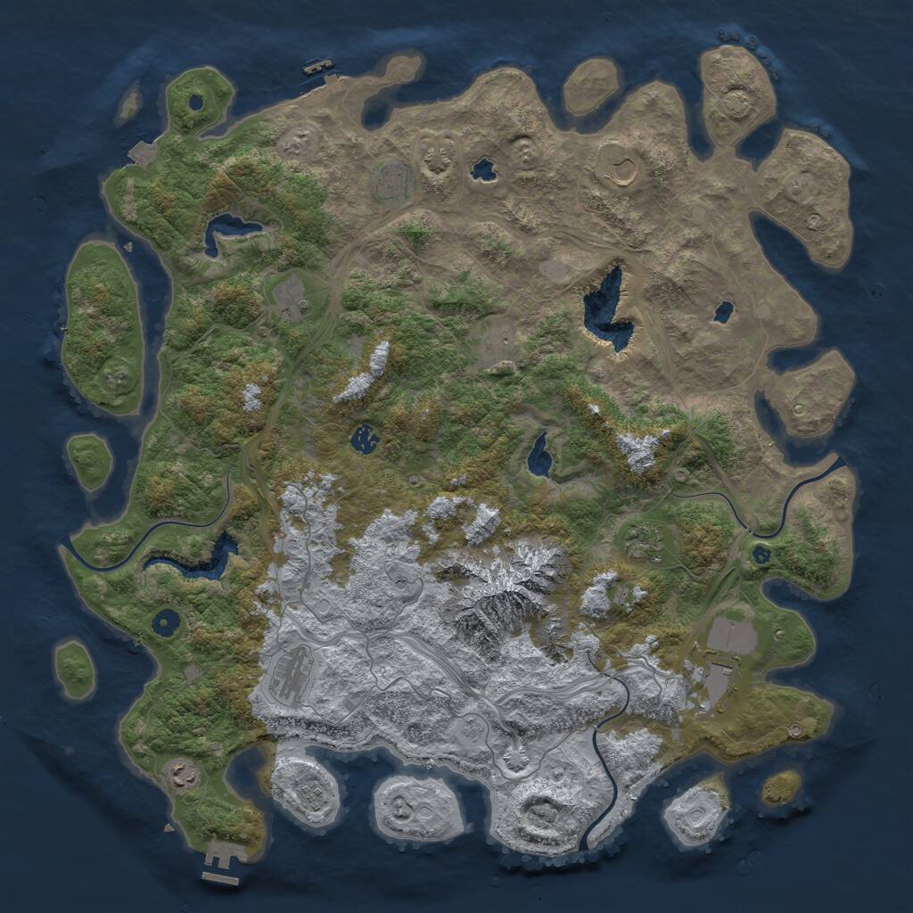 Rust Map: Procedural Map, Size: 5000, Seed: 73391835, 16 Monuments
