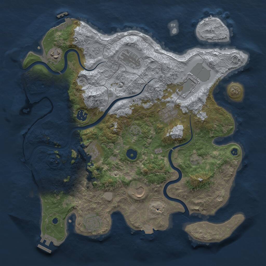 Rust Map: Procedural Map, Size: 3700, Seed: 5779815, 14 Monuments