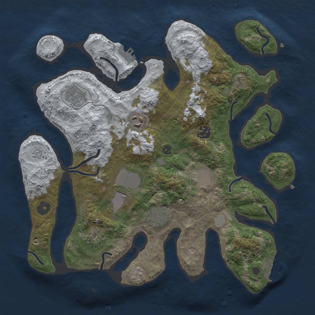 Rust Map: Procedural Map, Size: 3500, Seed: 1166531, 17 Monuments