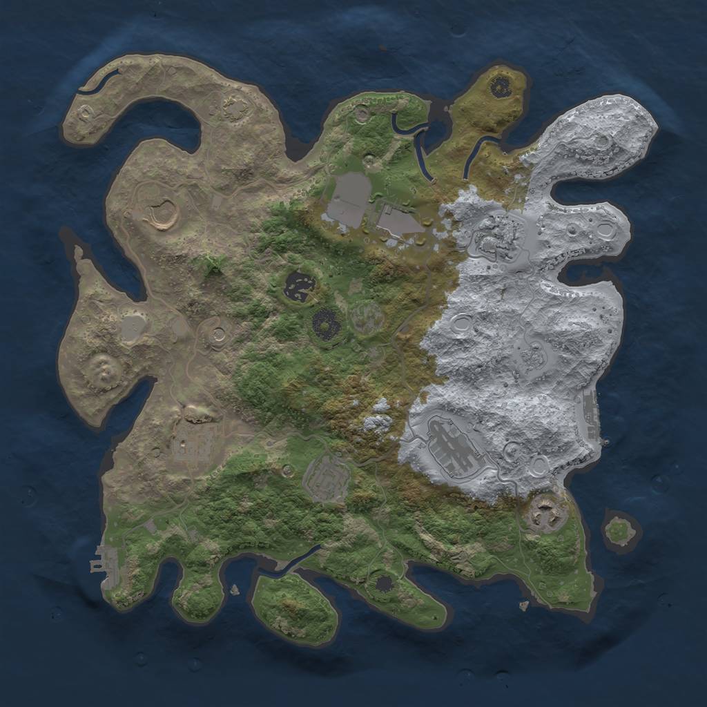 Rust Map: Procedural Map, Size: 3500, Seed: 6422593, 16 Monuments
