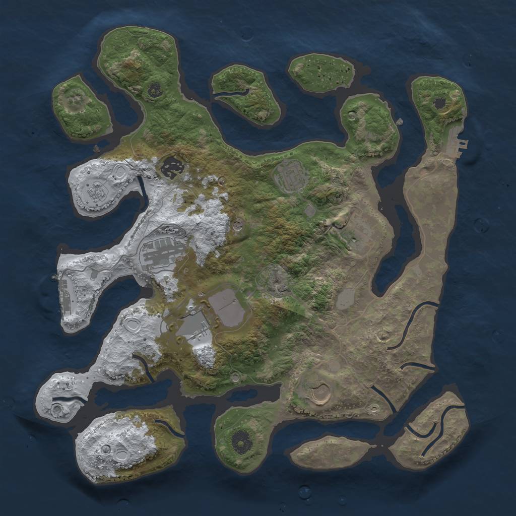 Rust Map: Procedural Map, Size: 3550, Seed: 1562614, 15 Monuments