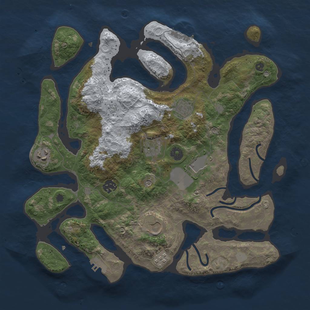 Rust Map: Procedural Map, Size: 3550, Seed: 4236816, 16 Monuments