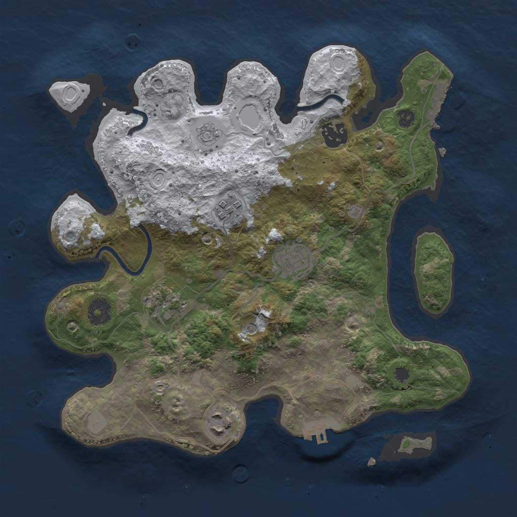 Rust Map: Procedural Map, Size: 3000, Seed: 648252, 14 Monuments