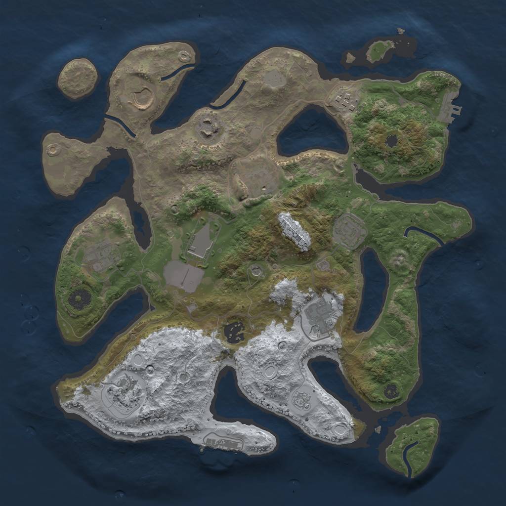 Rust Map: Procedural Map, Size: 3500, Seed: 136525800, 19 Monuments