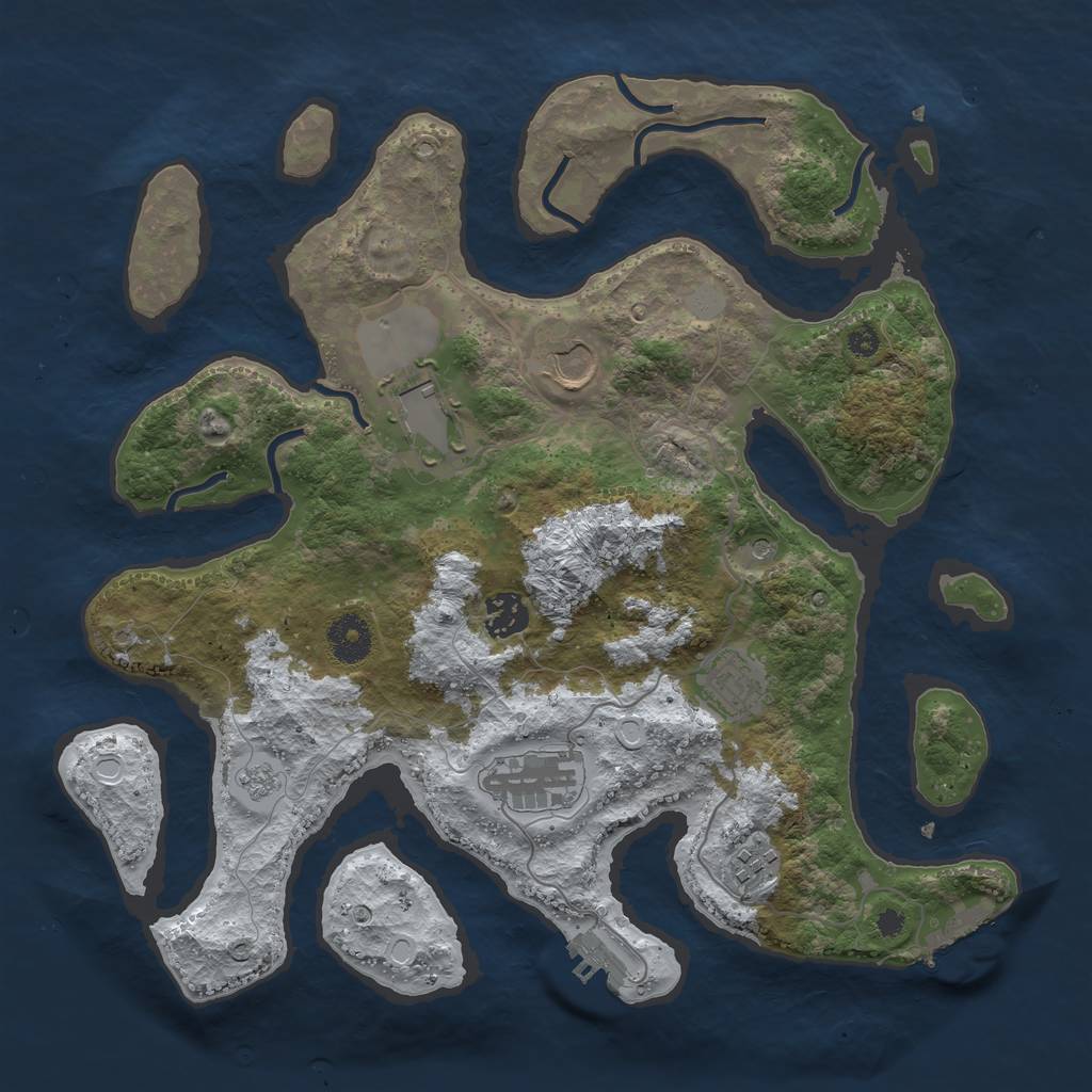 Rust Map: Procedural Map, Size: 3550, Seed: 5111184, 15 Monuments