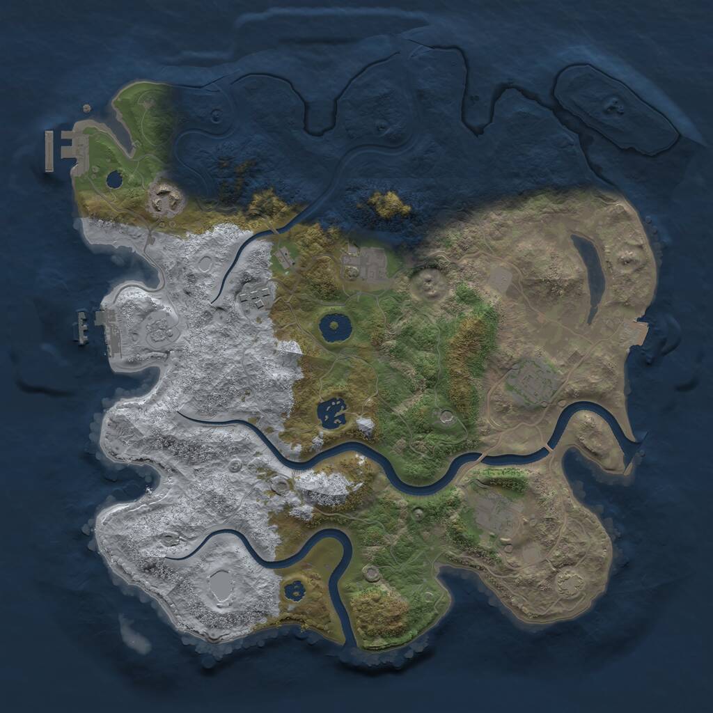 Rust Map: Procedural Map, Size: 3500, Seed: 4000140, 12 Monuments