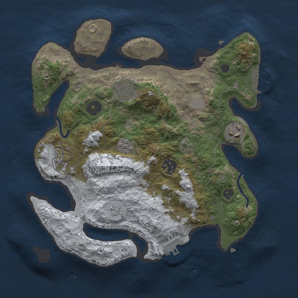Rust Map: Procedural Map, Size: 3000, Seed: 13831, 13 Monuments