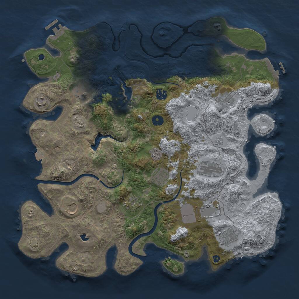 Rust Map: Procedural Map, Size: 4000, Seed: 18271, 17 Monuments