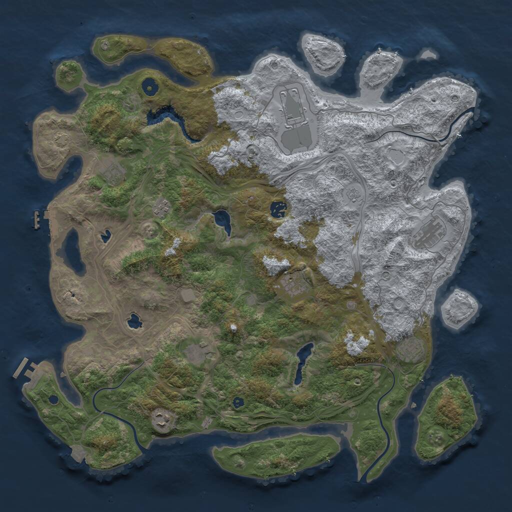 Rust Map: Procedural Map, Size: 4500, Seed: 1243348, 15 Monuments